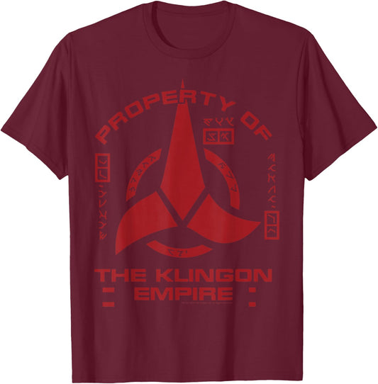 Star Trek: Discovery Property Of The Klingon Empire Red Logo T-Shirt - T-Shirt | Maroon