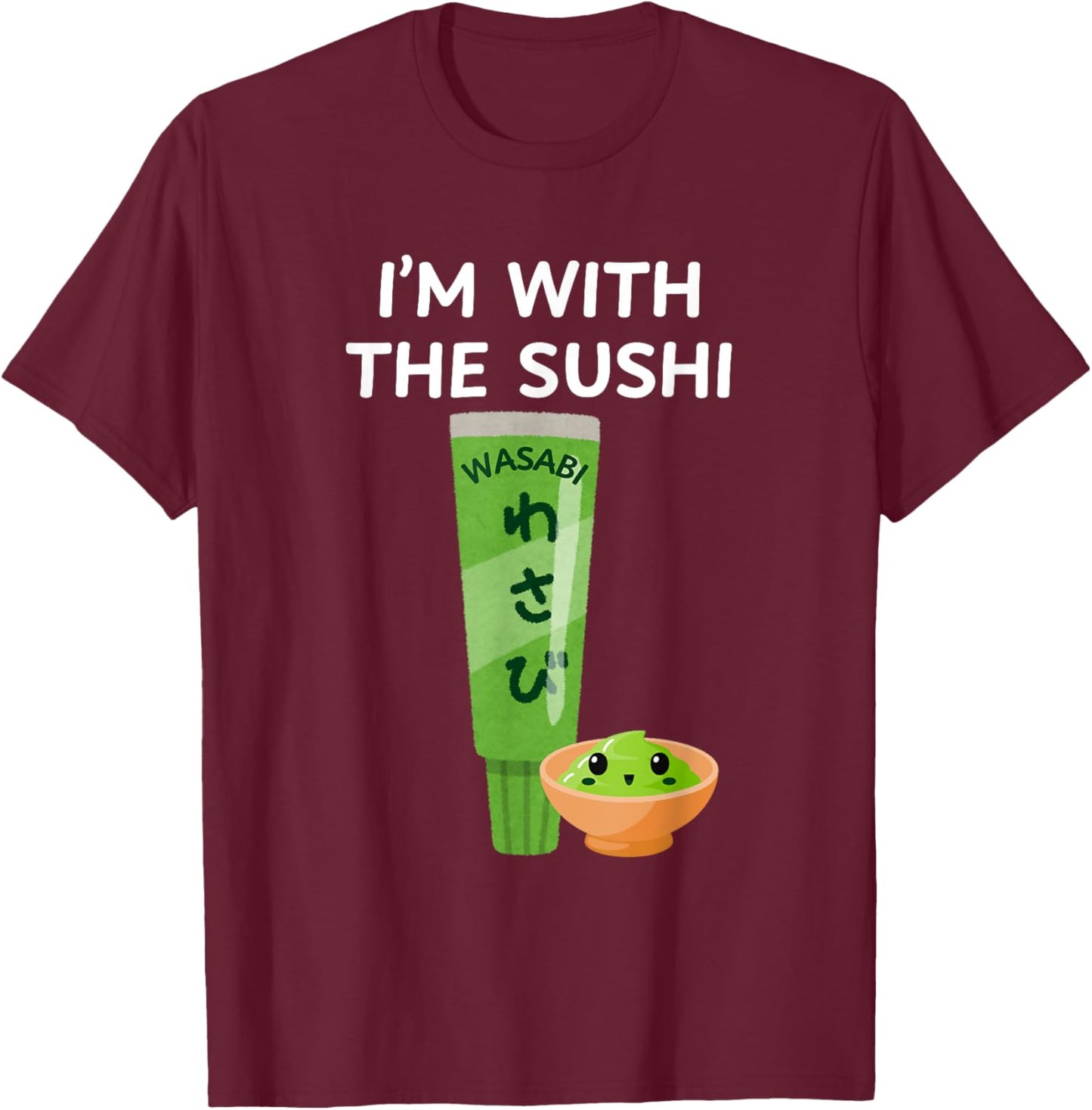 Easy Funny Group Costume - Wasabi Condiment Costume T-Shirt - T-Shirt | Maroon