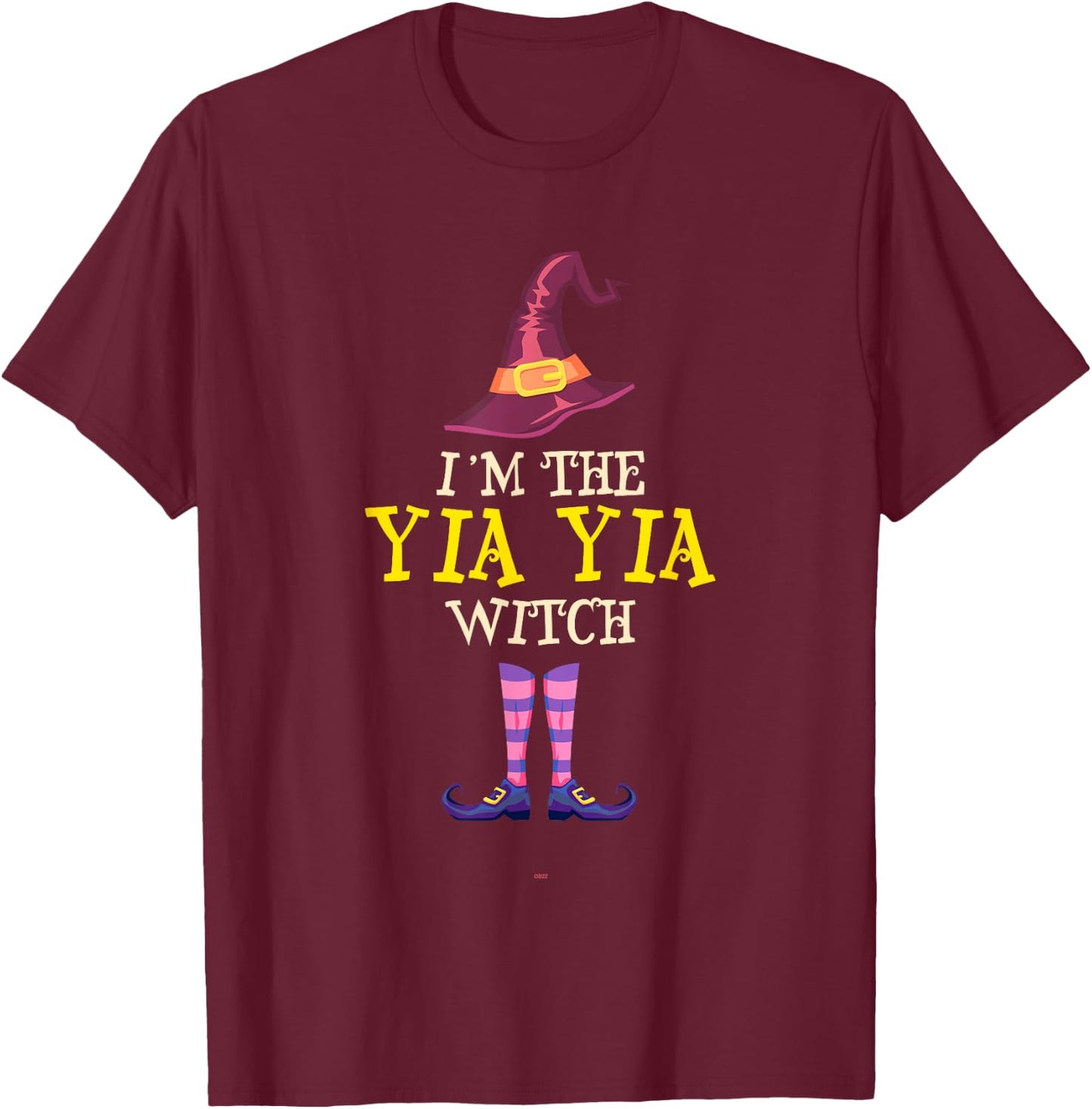 I'm The Yia-Yia Witch Costume Halloween Funny YiaYia T-Shirt - T-Shirt | Maroon
