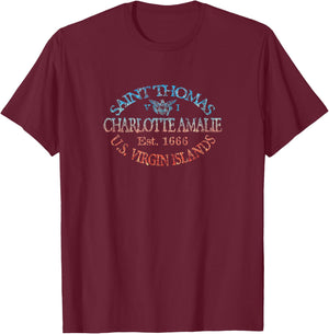 JCombs: Charlotte Amalie, St. Thomas, USVI T-Shirt - T-Shirt | Maroon