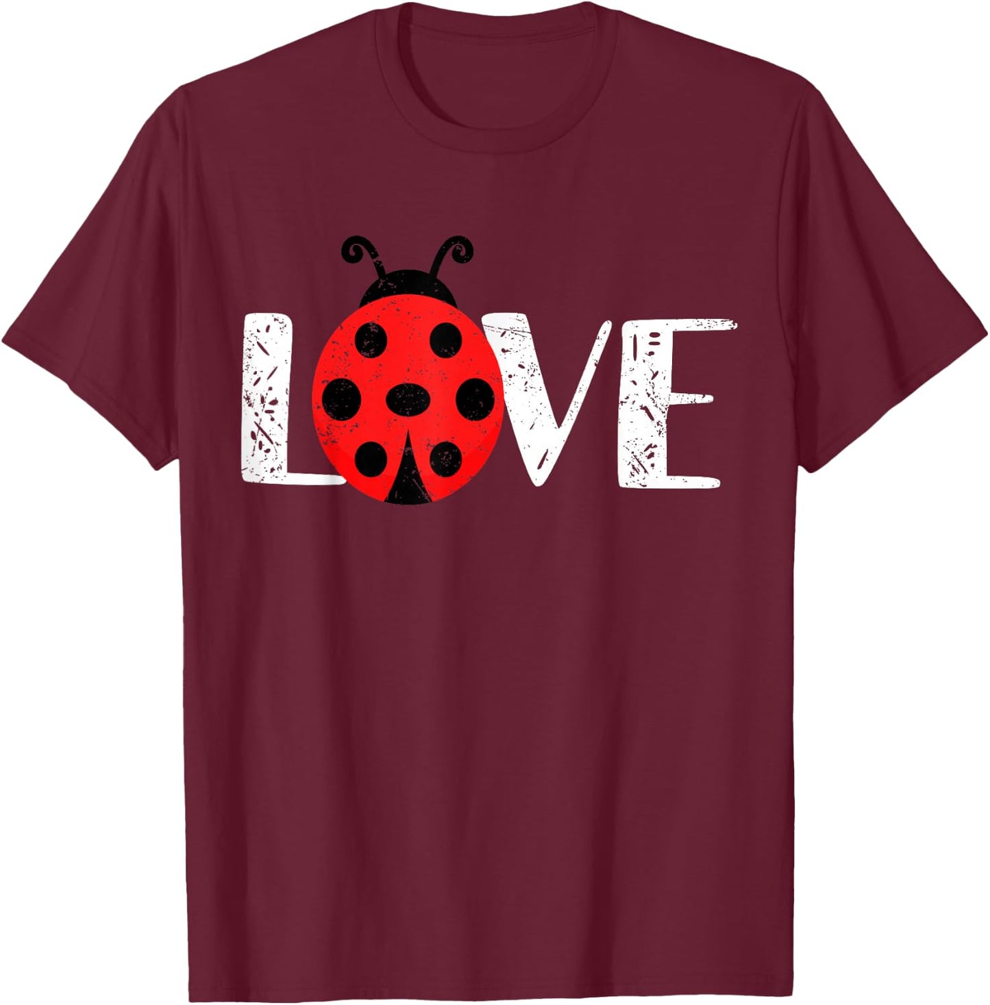 Love Ladybugs Cute Insect Sweetheart Girlfriend Gift T-Shirt - T-Shirt | Maroon