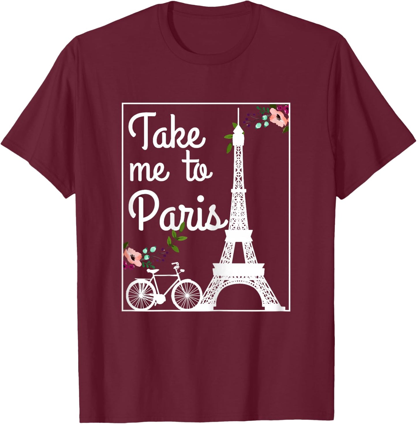 Paris France Eiffel Tower Souvenir T-Shirt - T-Shirt | Maroon