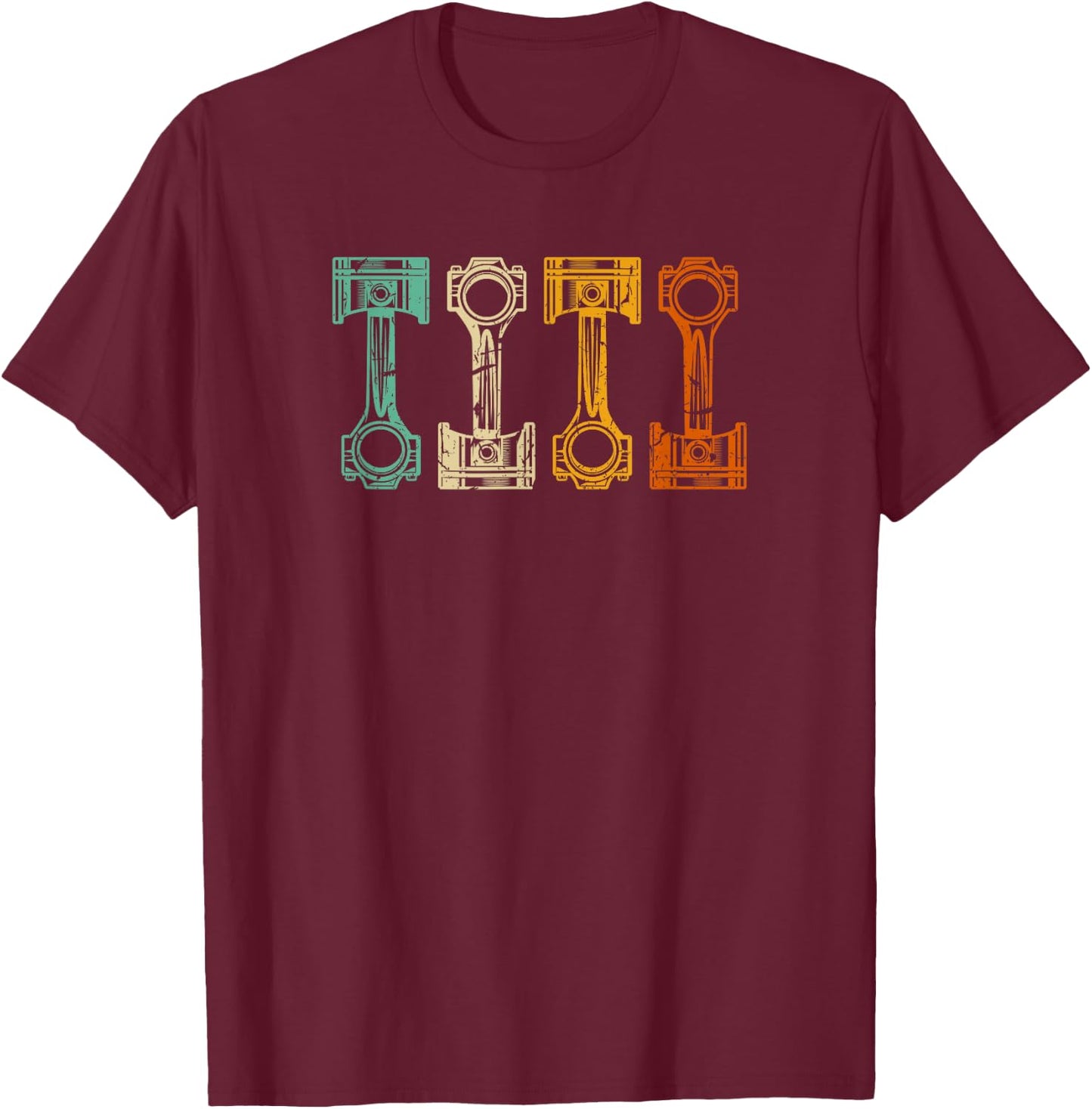 Car Tuning Cylinder Retro Motorsport Car Mechanic Tuner T-Shirt - T-Shirt | Maroon
