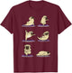 Funny Pug doing Yoga Exercises Asanas T-Shirt - T-Shirt | Maroon