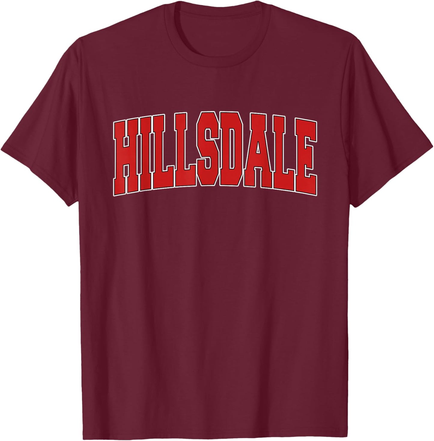 HILLSDALE MI MICHIGAN Varsity Style USA Vintage Sports T-Shirt - T-Shirt | Maroon