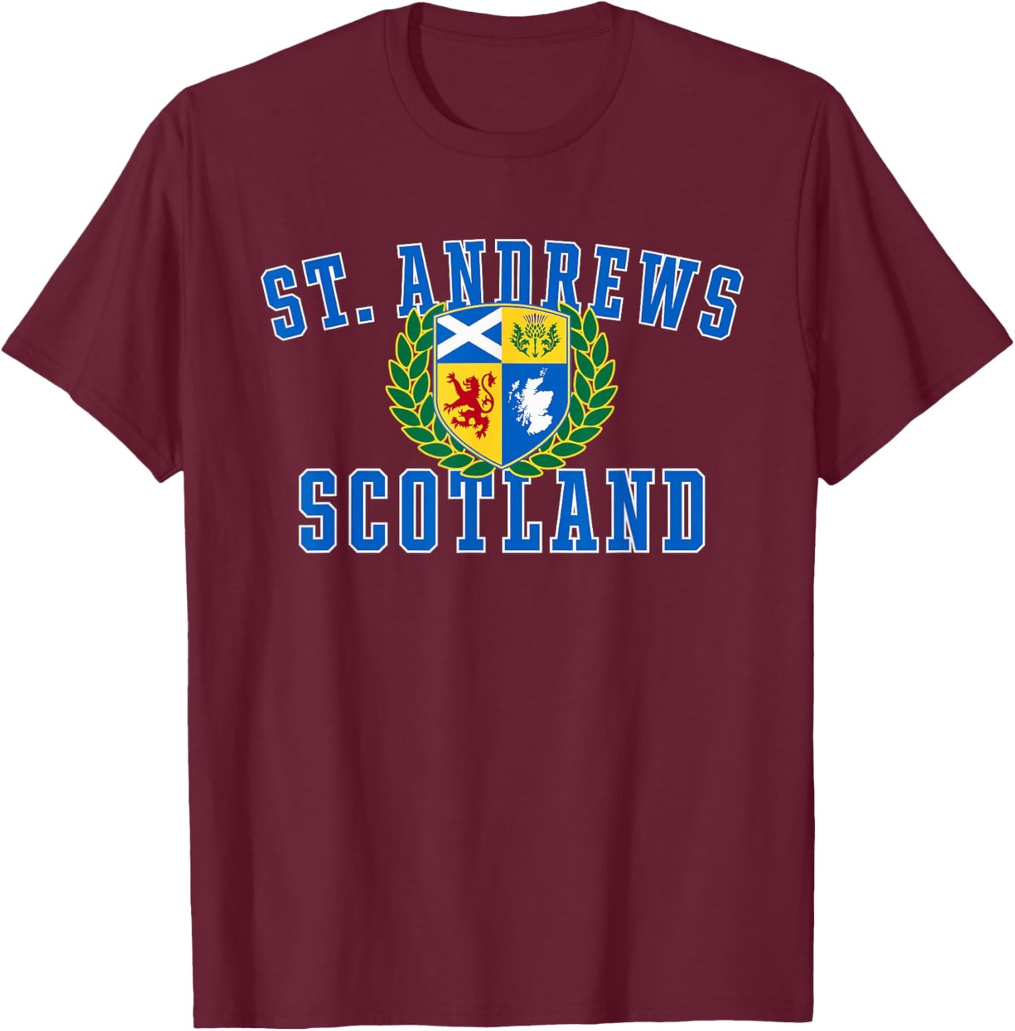 St. Andrews Scotland Crest T-Shirt - T-Shirt | Maroon