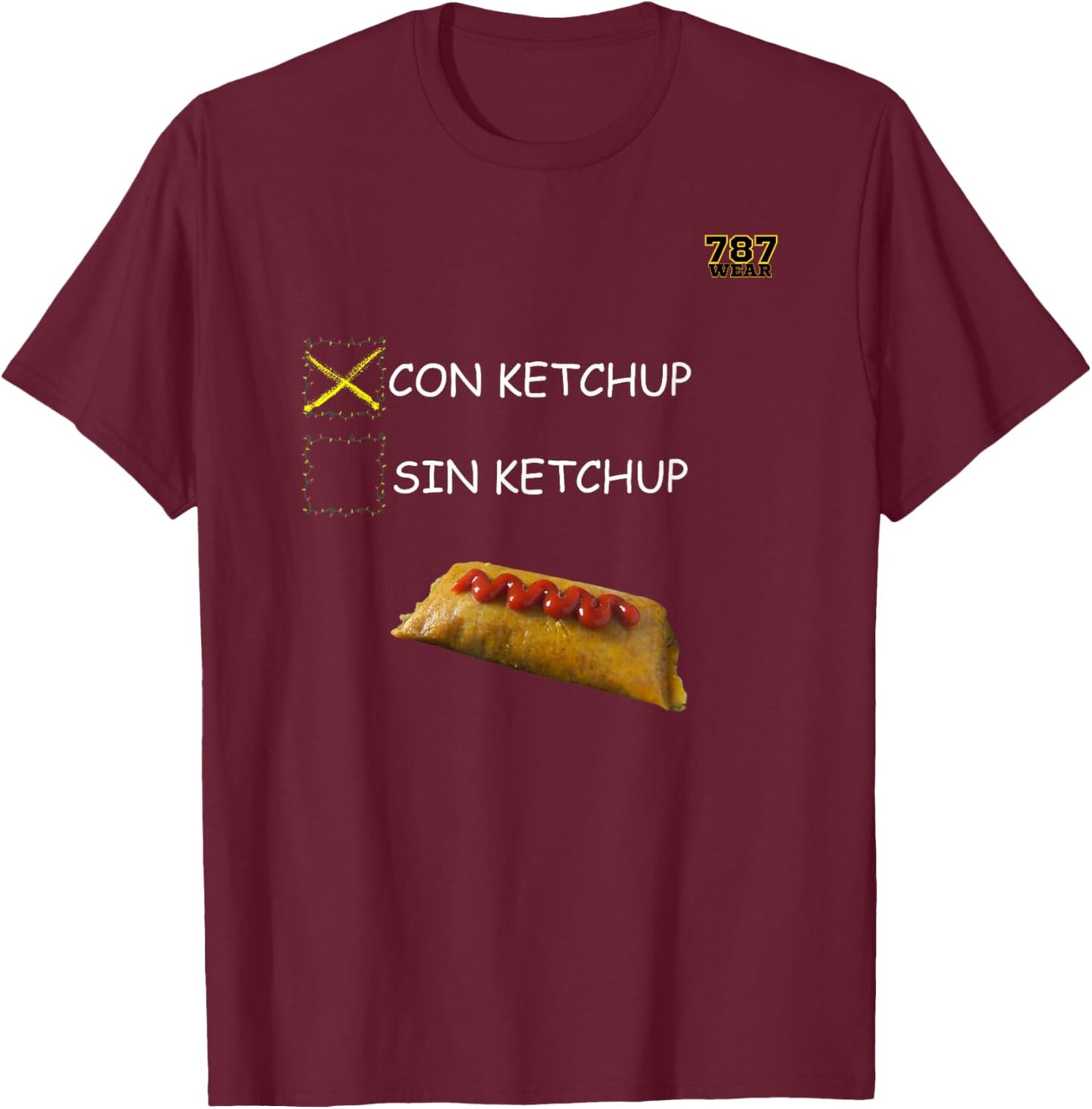 Pasteles Con Ketchup T-Shirt - T-Shirt | Maroon
