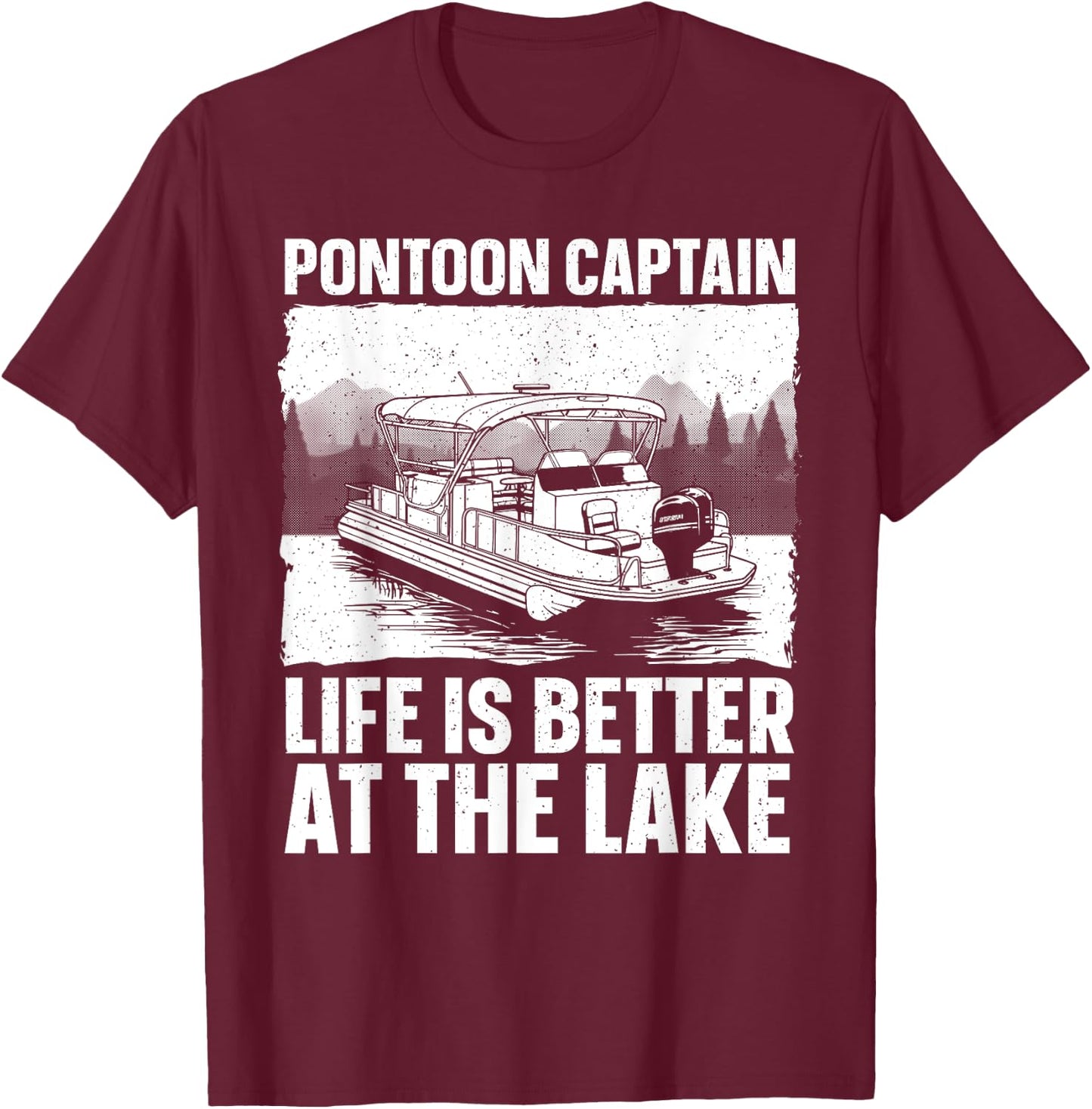 Funny Pontoon Captain Art Women Pontoon Boat Lover T-Shirt - T-Shirt | Maroon
