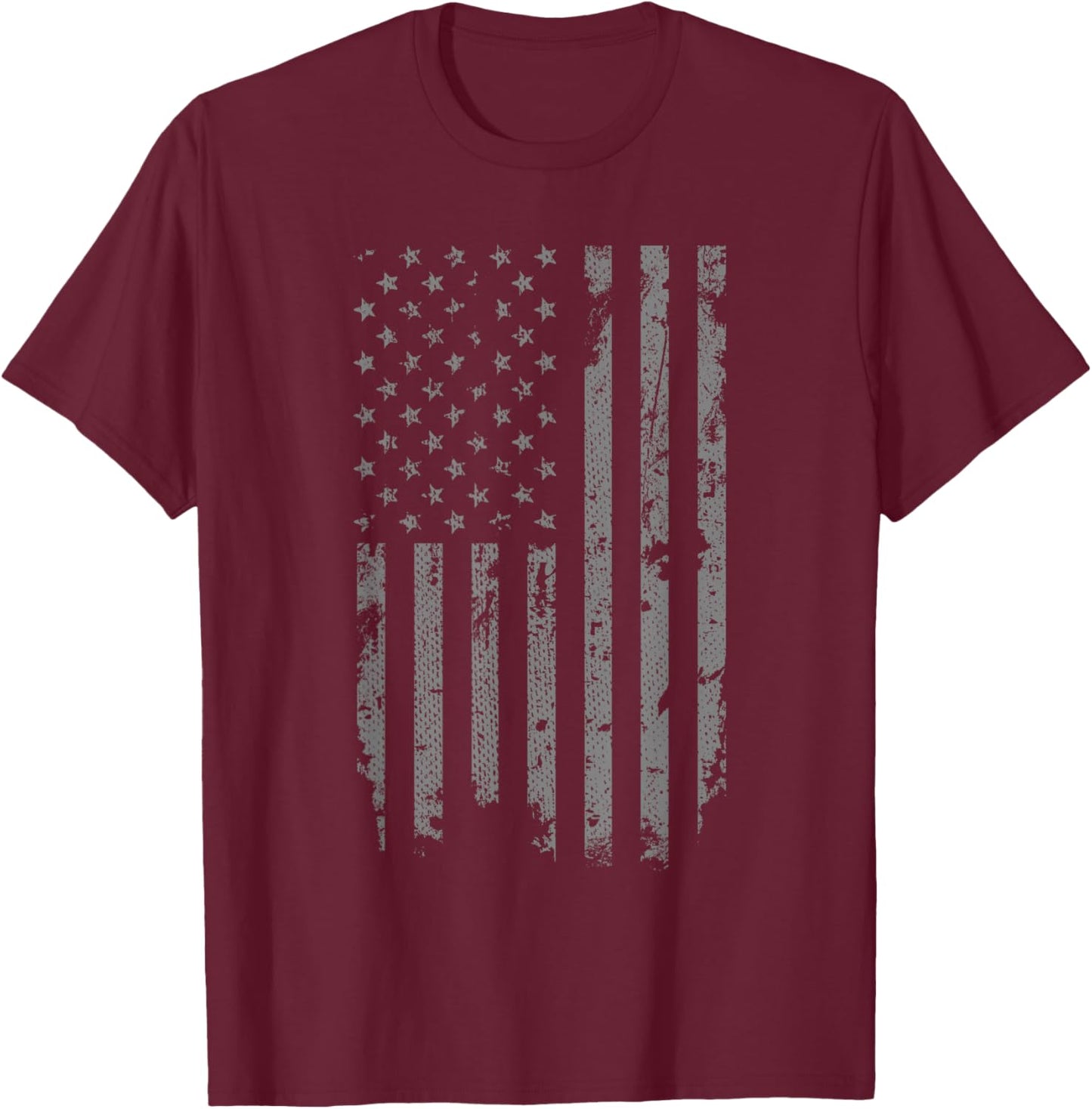 Threadrock Vintage Distressed American Flag - -Adults & Kids - Black - Small - Short Sleeve T-Shirt - T-Shirt | Maroon