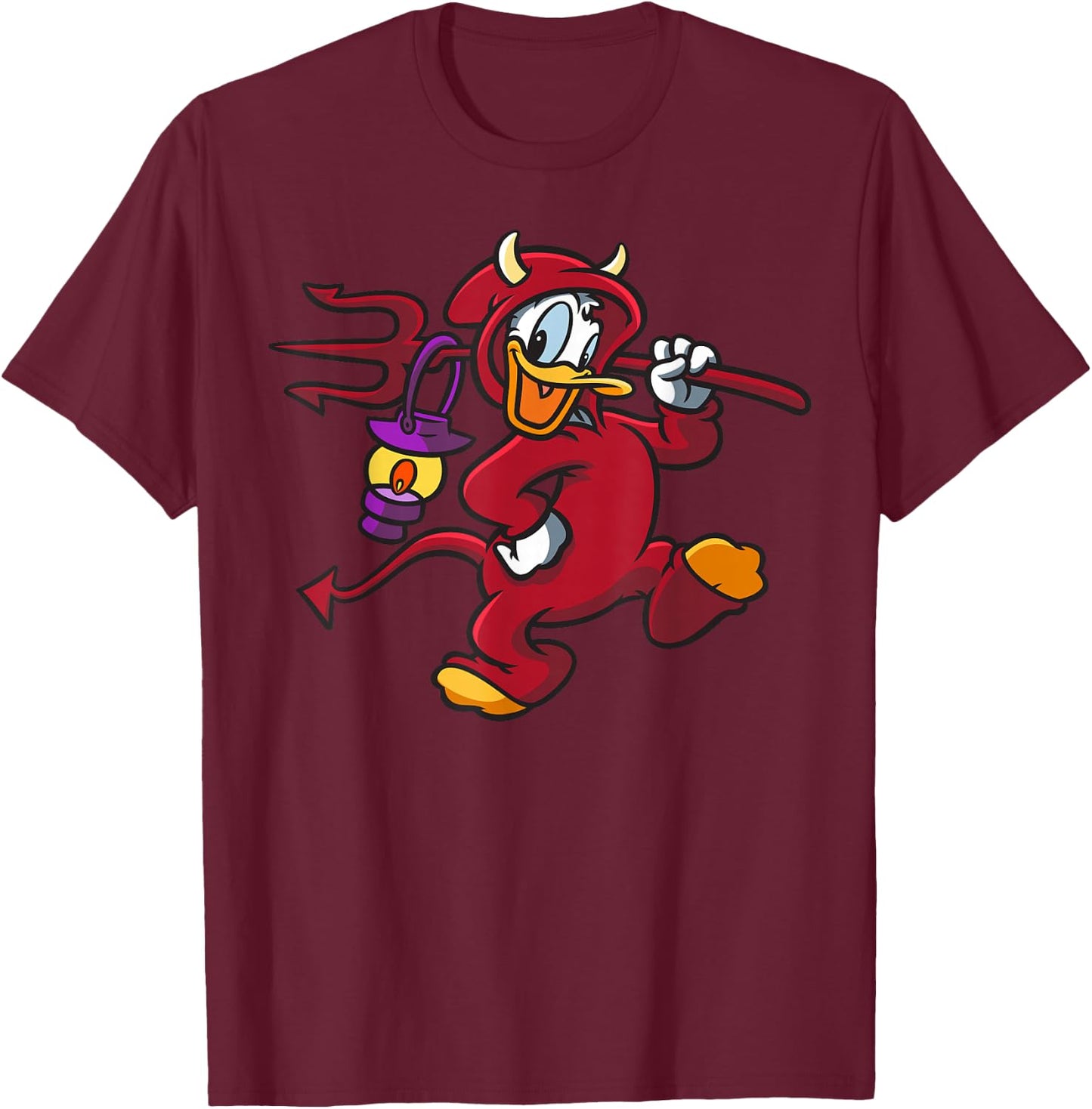 Donald Duck - HalloweenDonald Duck Devil Costume T-Shirt - T-Shirt | Maroon