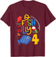 Kids O-Fish-Ally Four Birthday Decorations 4 Year Old 4th Bday T-Shirt - T-Shirt | Maroon