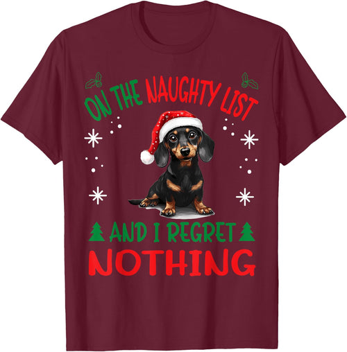 Cute Dachshund Wiener Doxie dog Dog Christmas On The Naughty