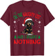 Cute Dachshund Wiener Doxie dog Dog Christmas On The Naughty T-Shirt - T-Shirt | Maroon