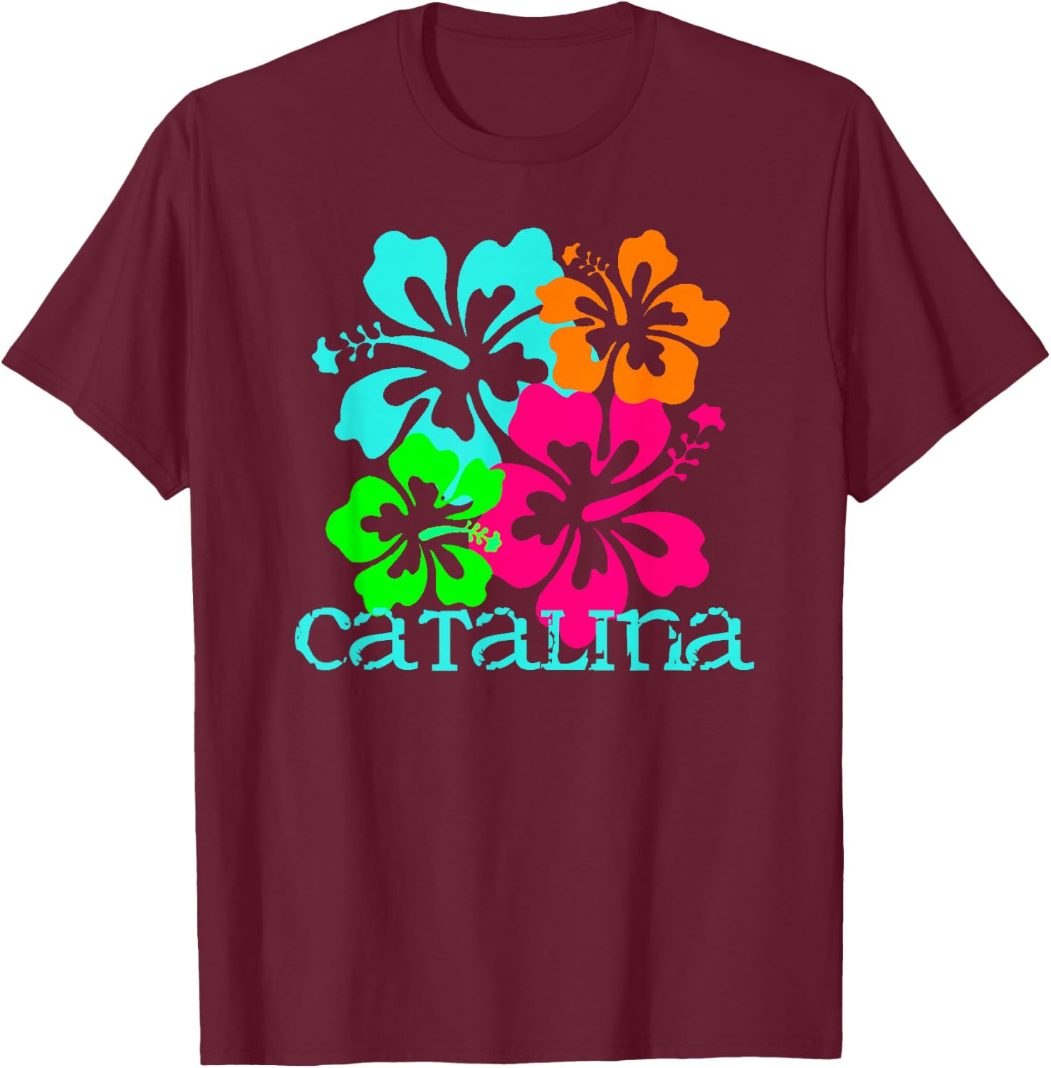 Catalina Island Beach Tropical Paradise Travel Surf Ocean T-Shirt - T-Shirt | Maroon