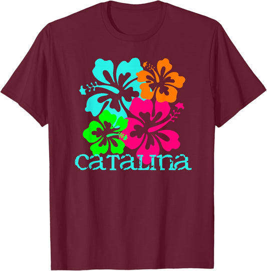 Catalina Island Beach Tropical Paradise Travel Surf Ocean T-Shirt - T-Shirt | Maroon