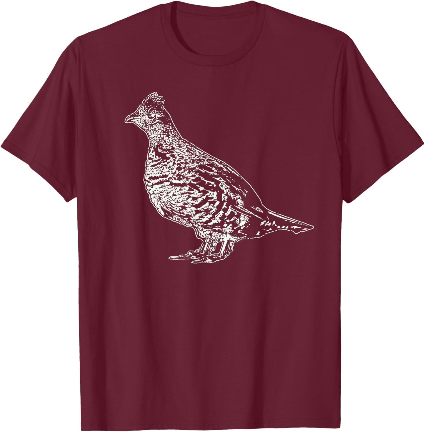 Ruffed Grouse Shirt | Ornithology, Birding, Bird Lover Gift T-Shirt - T-Shirt | Maroon