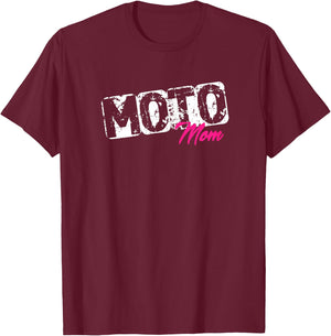 Moto Mom Dirt Bike Motocross Racing T-Shirt - T-Shirt | Maroon