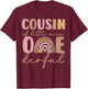 Cousin of Little Miss Onederful First Birthday Boho Rainbow T-Shirt - T-Shirt | Maroon