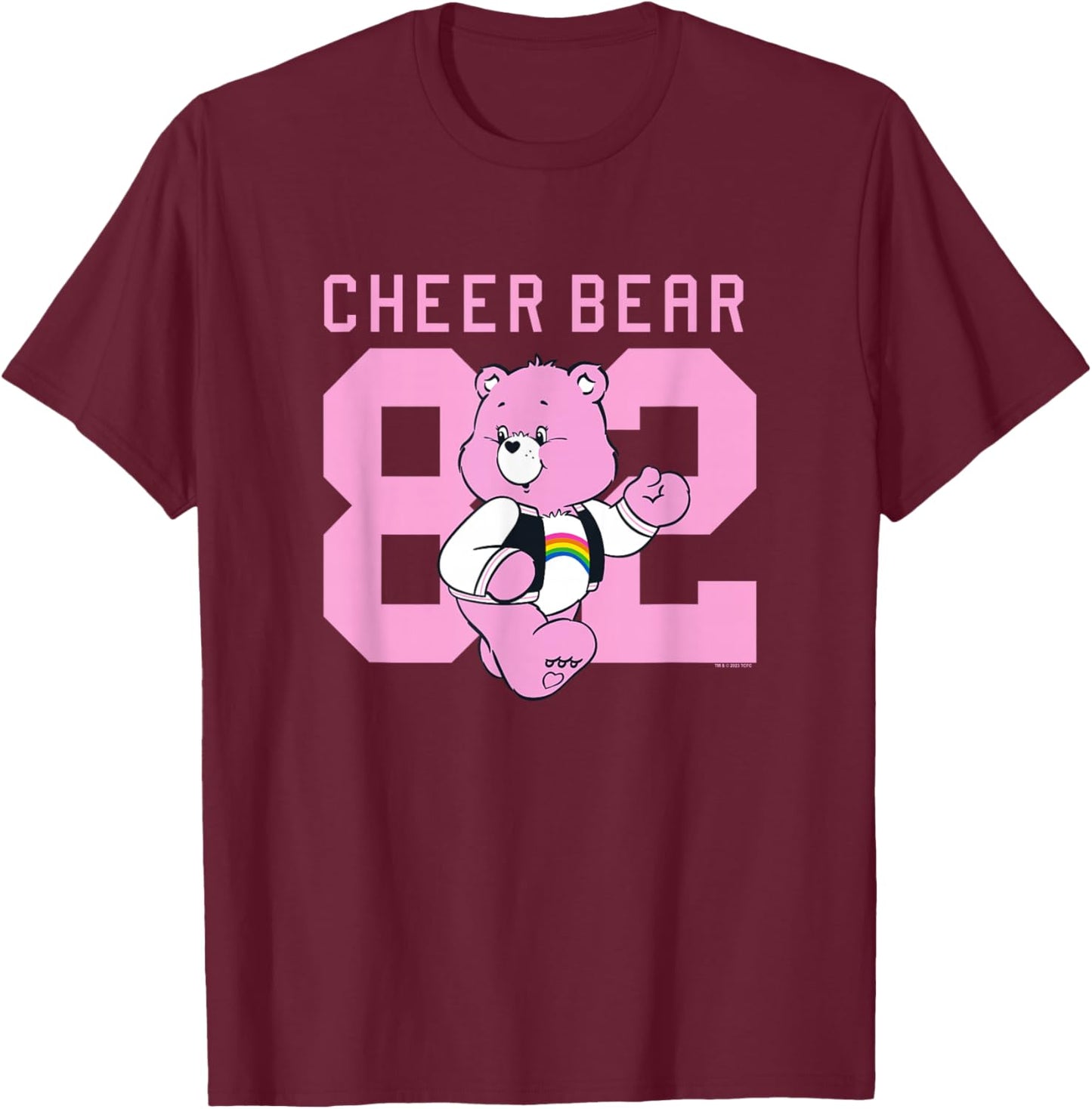 Care Bears 82 Cheer Bear College Sports Jersey Style T-Shirt - T-Shirt | Maroon