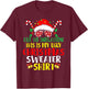 Funny Due To Inflation Ugly Christmas Sweaters Women T-Shirt - T-Shirt | Maroon