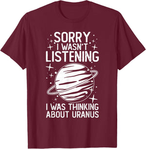Uranus Planet Ring Solar System Gas Atmosphere Space T-Shirt - T-Shirt | Maroon