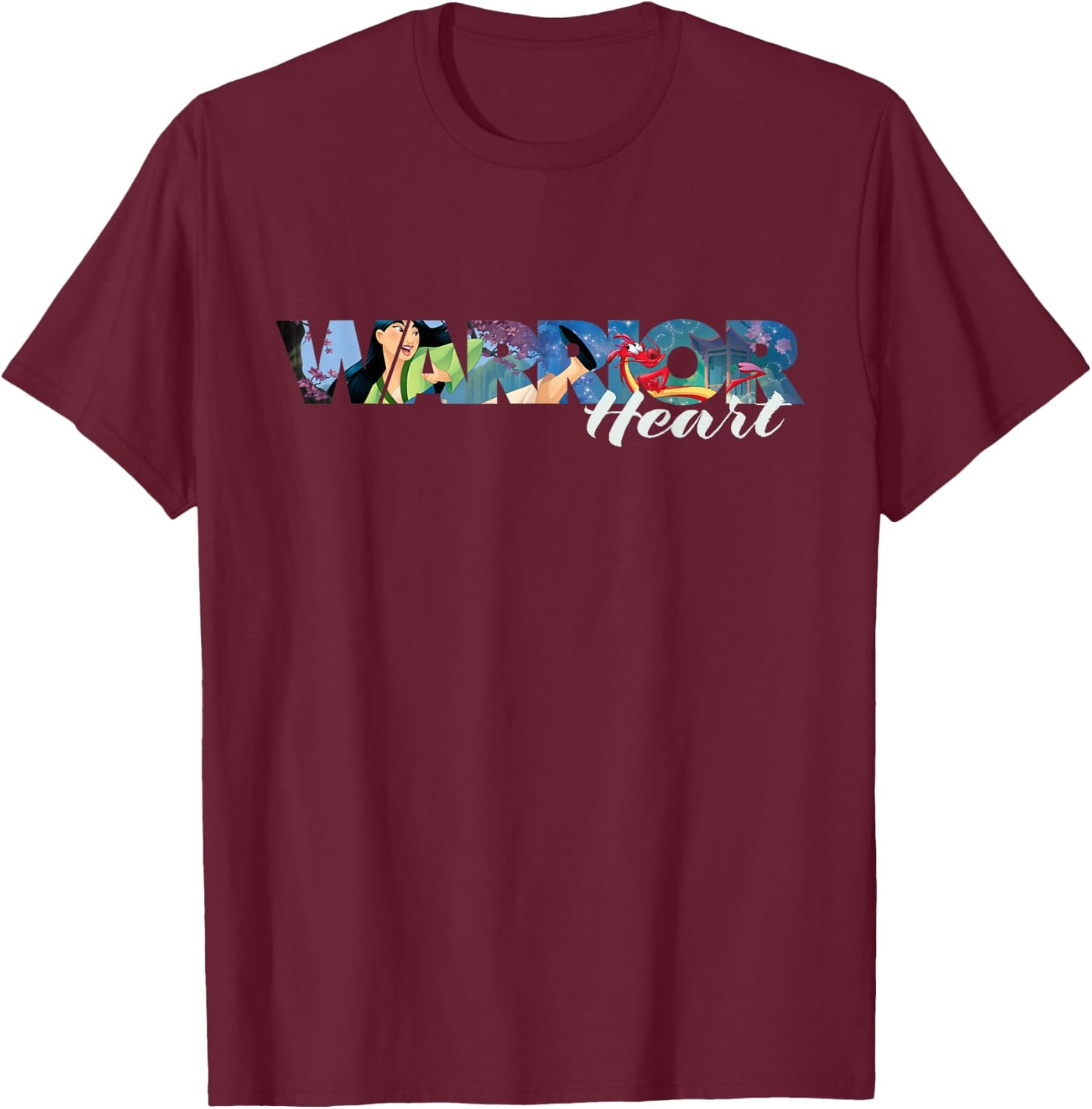 Disney Princess Mulan and Mushu Warrior Heart T-Shirt - T-Shirt | Maroon