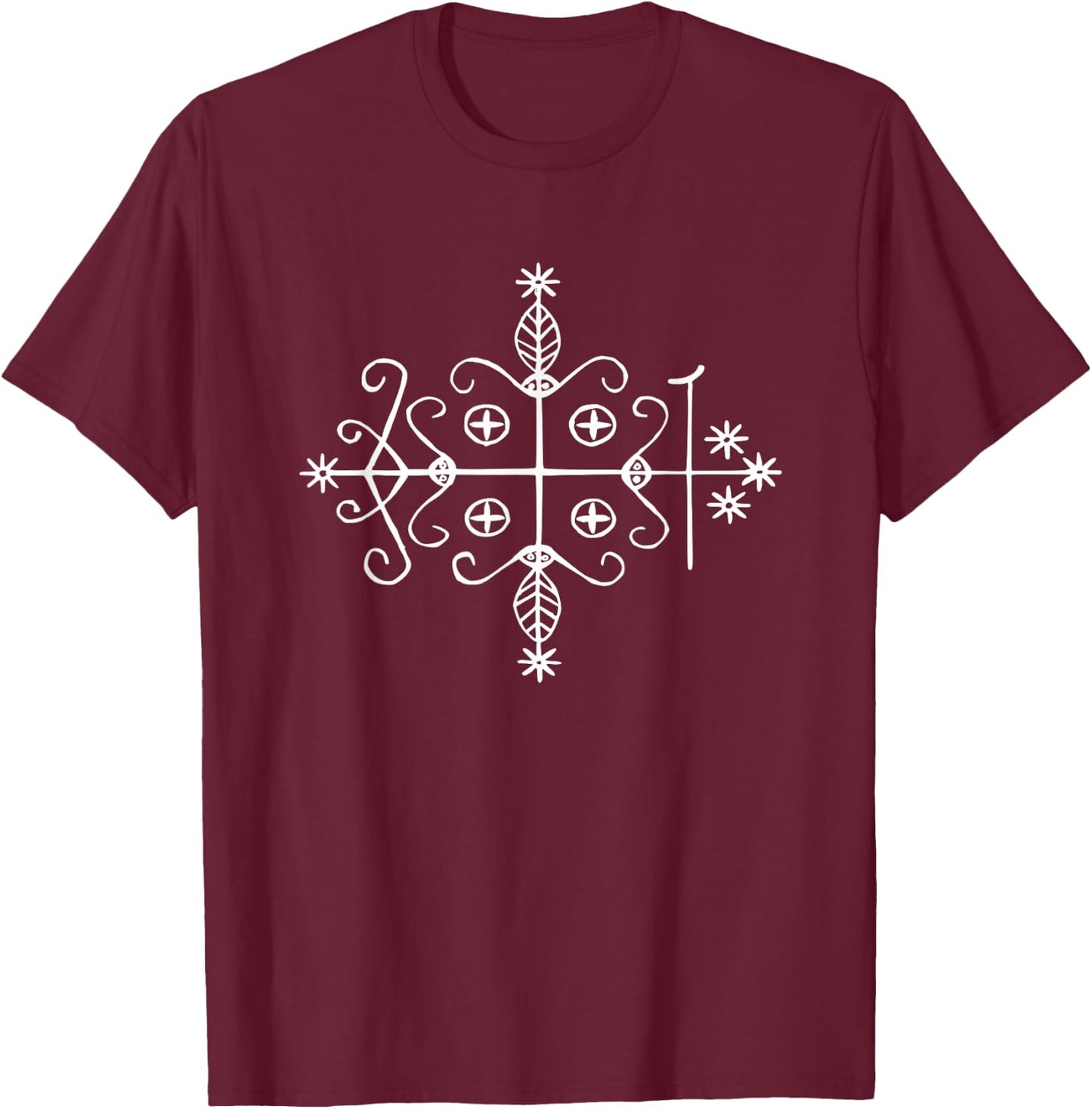 Papa Legba Veve Voodoo Vodun Voudo T-Shirt - T-Shirt | Maroon