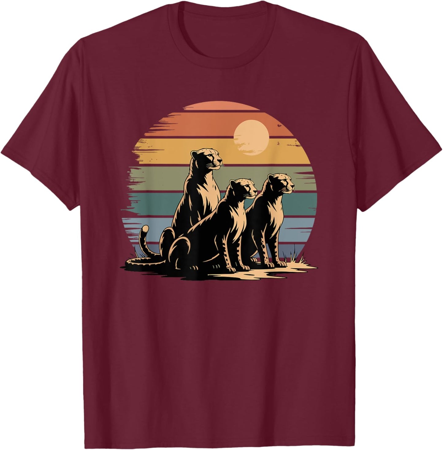 Graffiti Art Melting Cheetah Cheetahs T-Shirt - T-Shirt | Maroon