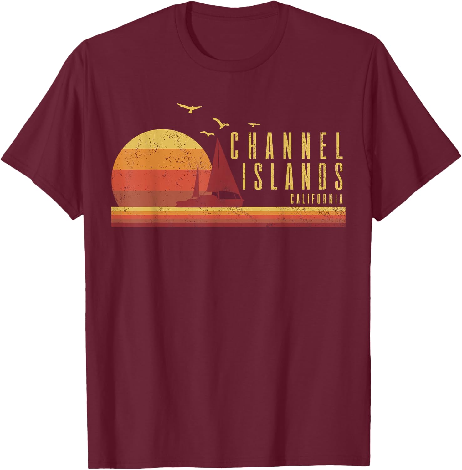 Channel Island California T-Shirt - T-Shirt | Maroon