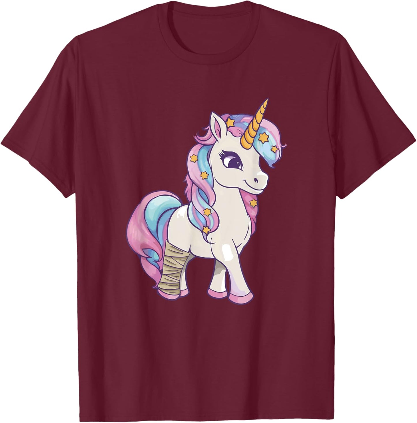 Unicorn With Broken Leg - Broken Leg Injury T-Shirt - T-Shirt | Maroon