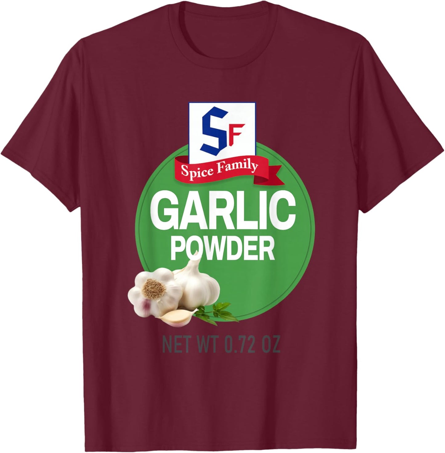 Garlic Powder Halloween Spice Costume Group Matching T-Shirt - T-Shirt | Maroon