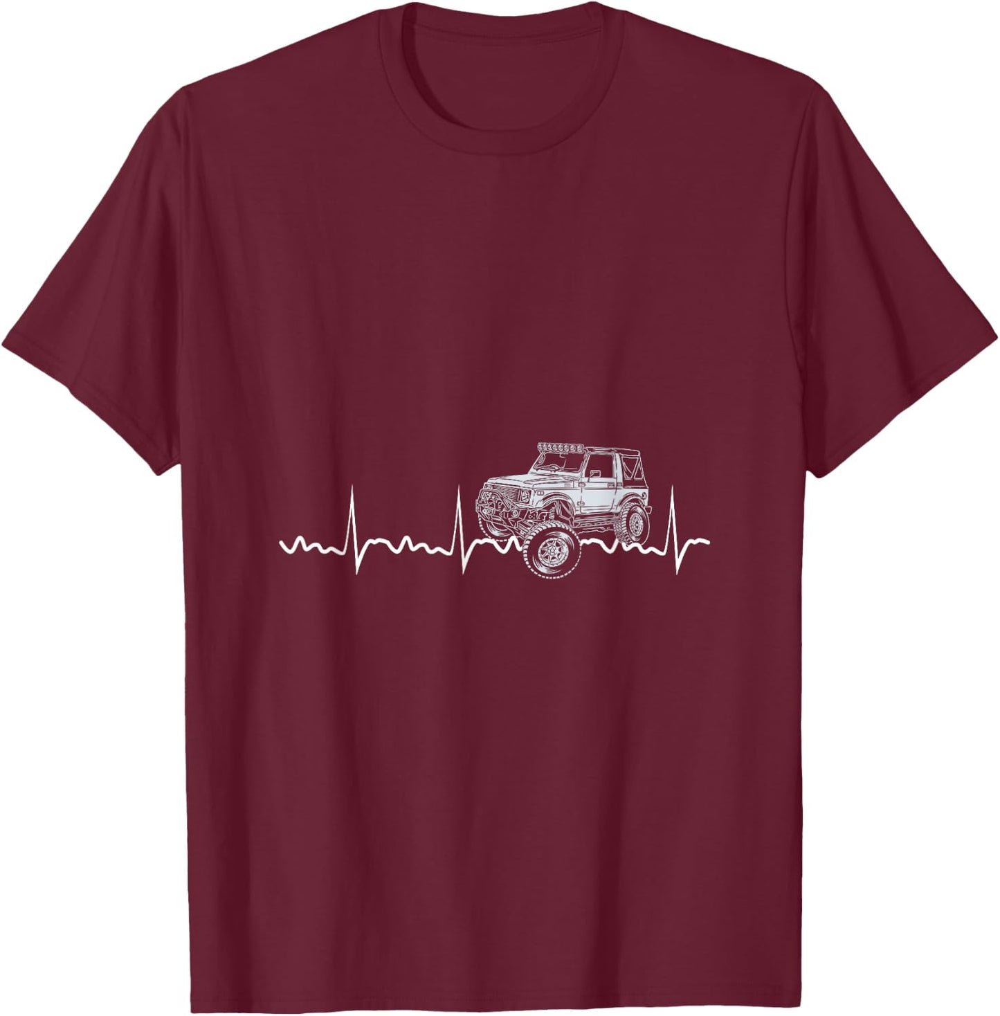 Off Road Heartbeat Off Road Gift 4x4 Dirt T-Shirt - T-Shirt | Maroon