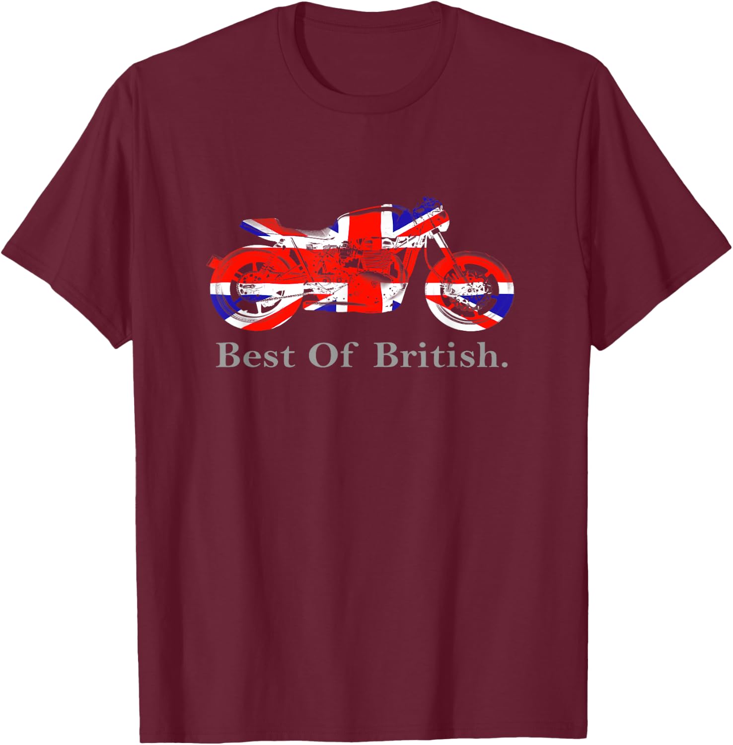 Best Of British Classic Motorcycle Design T-Shirt - T-Shirt | Maroon