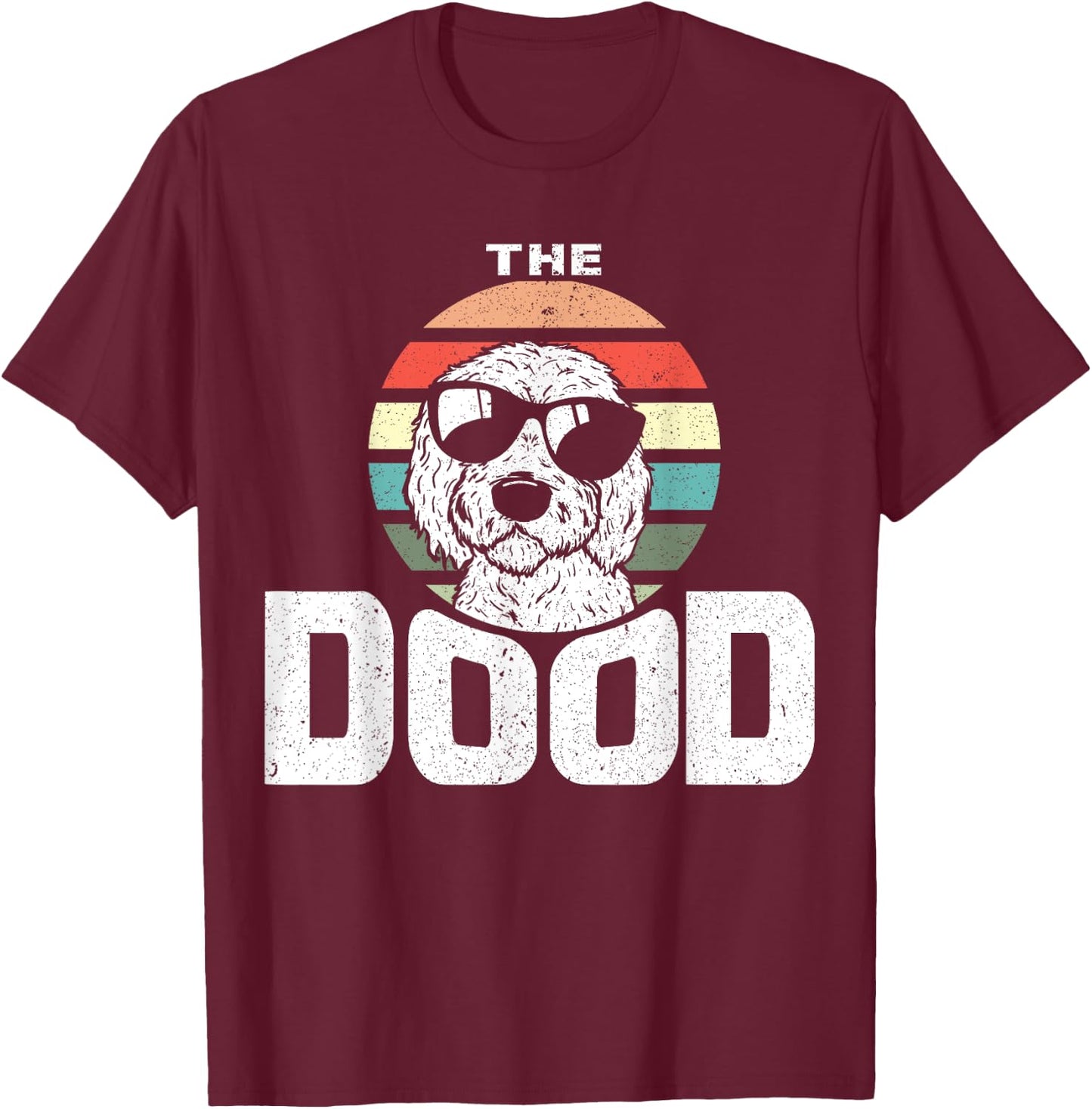 Retro The Dood Funny Goldendoodle Dog Lover Gift Her Men Women Girls Kids T-Shirt - T-Shirt | Maroon