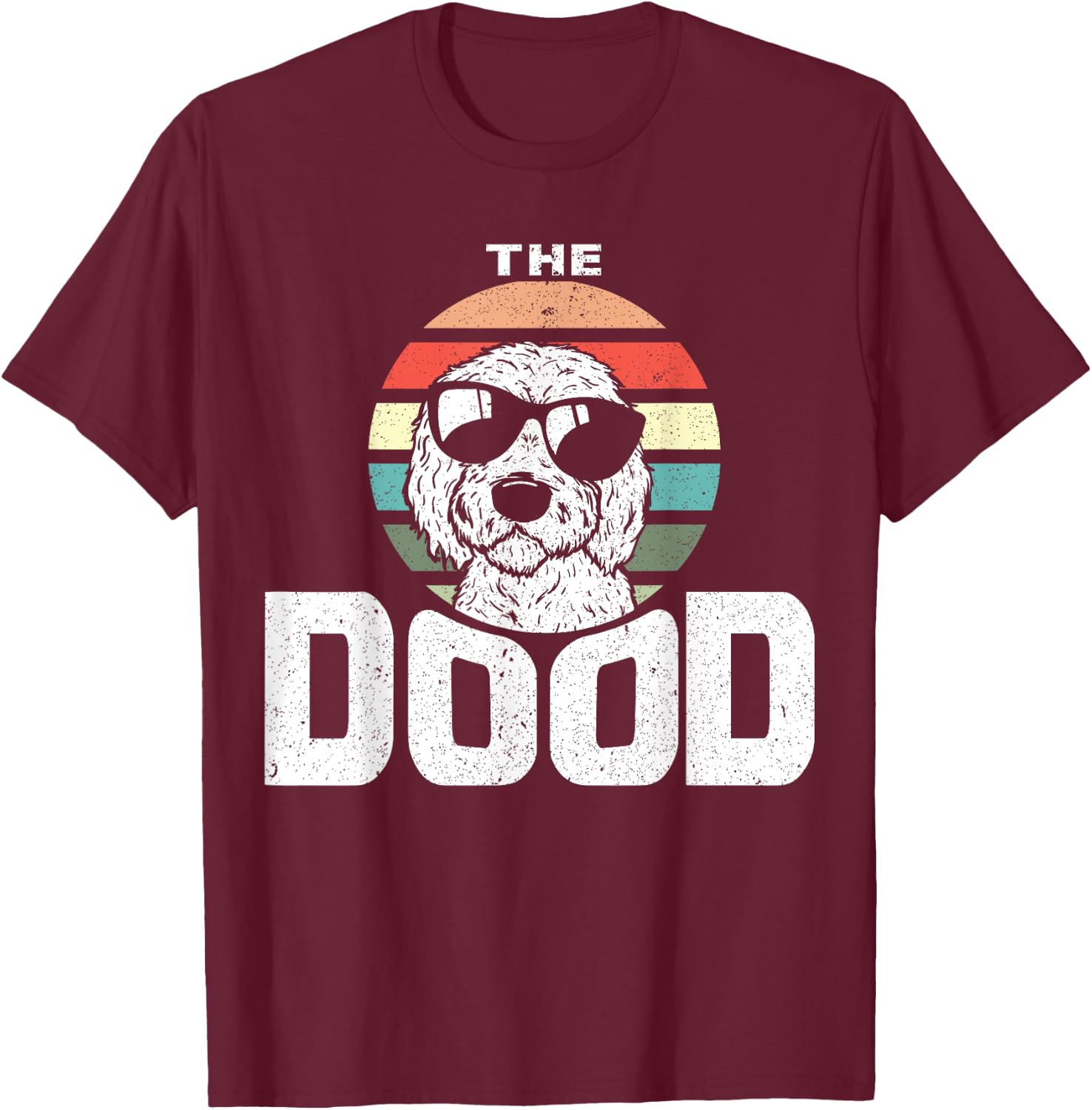 Retro The Dood Funny Goldendoodle Dog Lover Gift Her Men Women Girls Kids T-Shirt - T-Shirt | Maroon