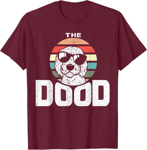 Retro The Dood Funny Goldendoodle Dog Lover Gift Her Men Women Girls Kids T-Shirt - T-Shirt | Maroon