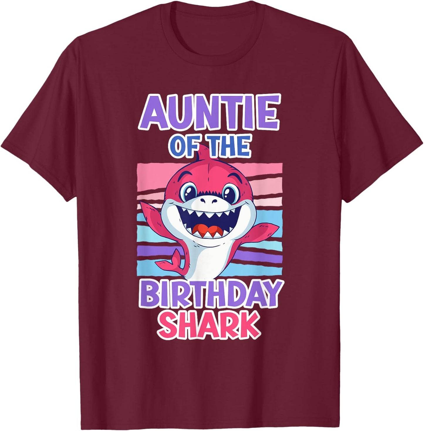 The aunt of the birthday boy shark aunt T-Shirt - T-Shirt | Maroon