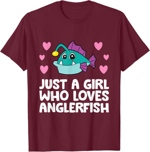 Just A Girl Who Loves Anglerfish T-Shirt - T-Shirt | Maroon