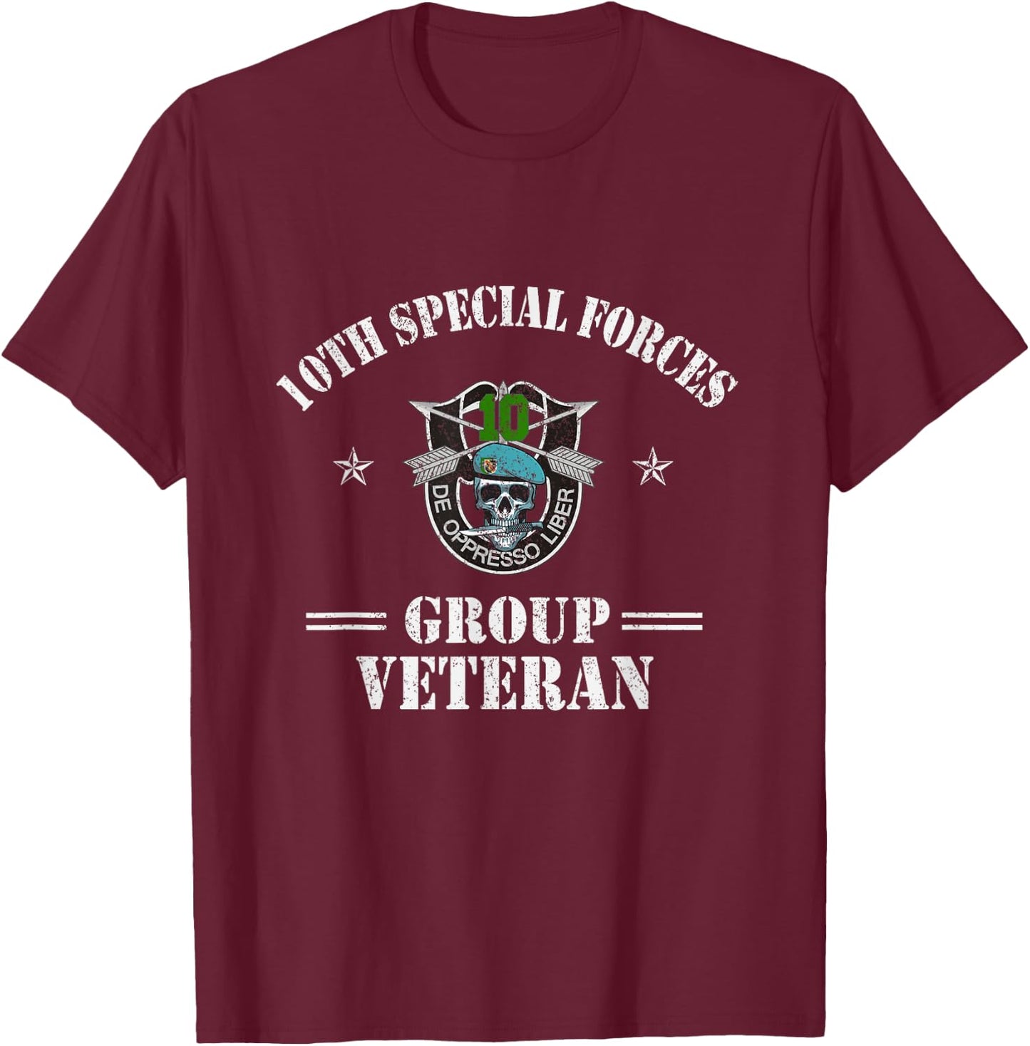 10th Special Forces Group Veteran 10th SFG Patriotic T-Shirt - T-Shirt | Maroon