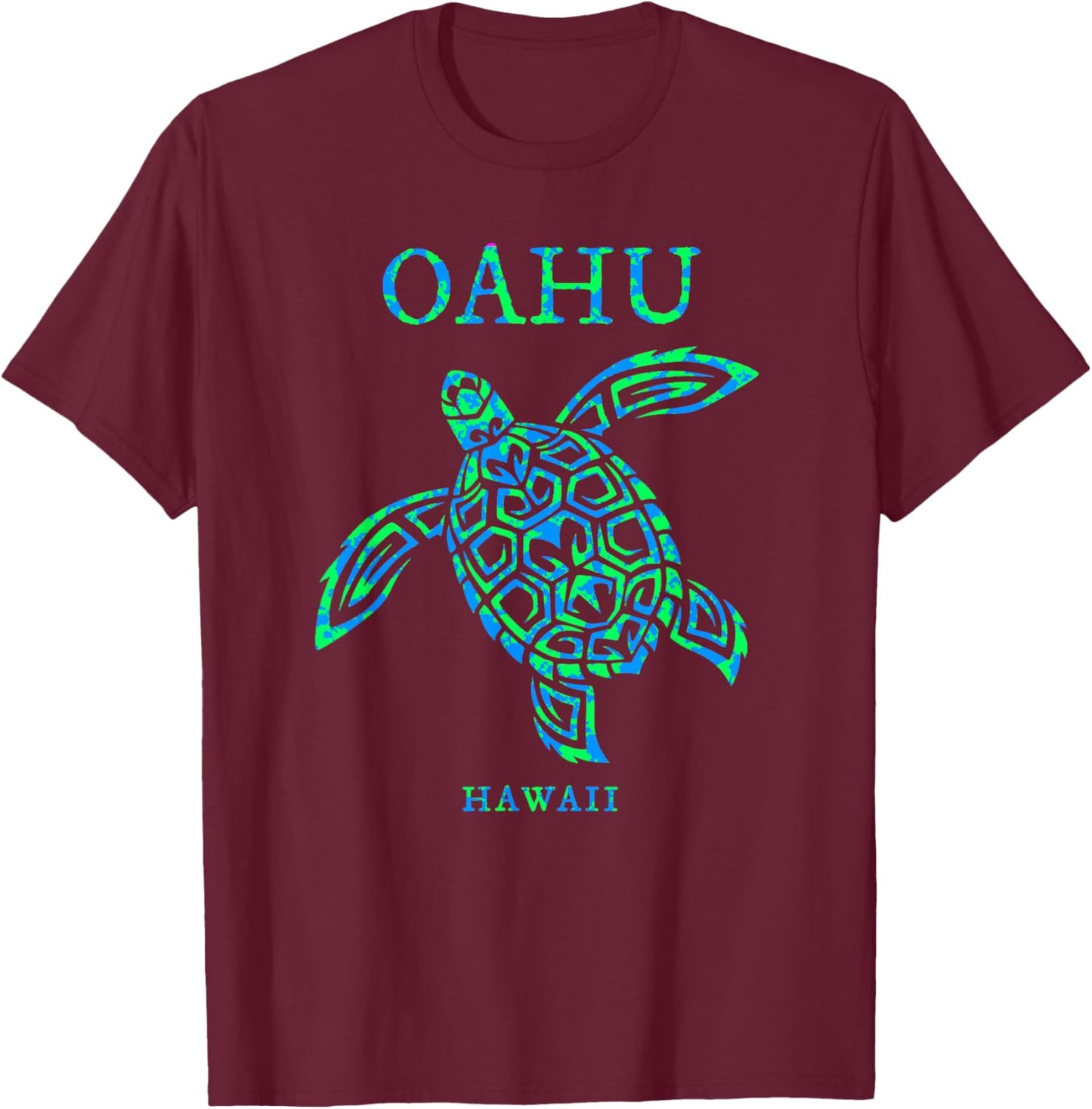 Oahu Hawaii Sea Turtle Vacation Souvenir Boys Girls Toddler T-Shirt - T-Shirt | Maroon