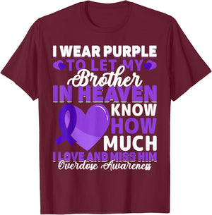 Addiction Awareness Drug Addiction Overdose Awareness Day T-Shirt - T-Shirt | Maroon