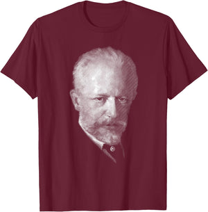 composer Tchaikovsky Portrait T-Shirt - T-Shirt | Maroon