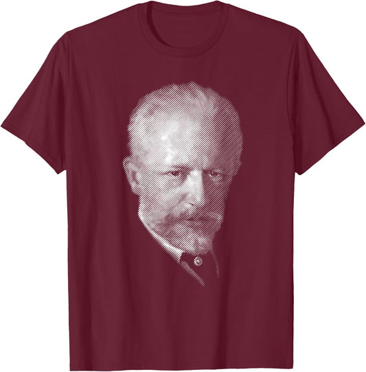 composer Tchaikovsky Portrait T-Shirt - T-Shirt | Maroon