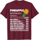 Upside Down Pineapple Nutrition Facts Swinger Men Women T-Shirt - T-Shirt | Maroon