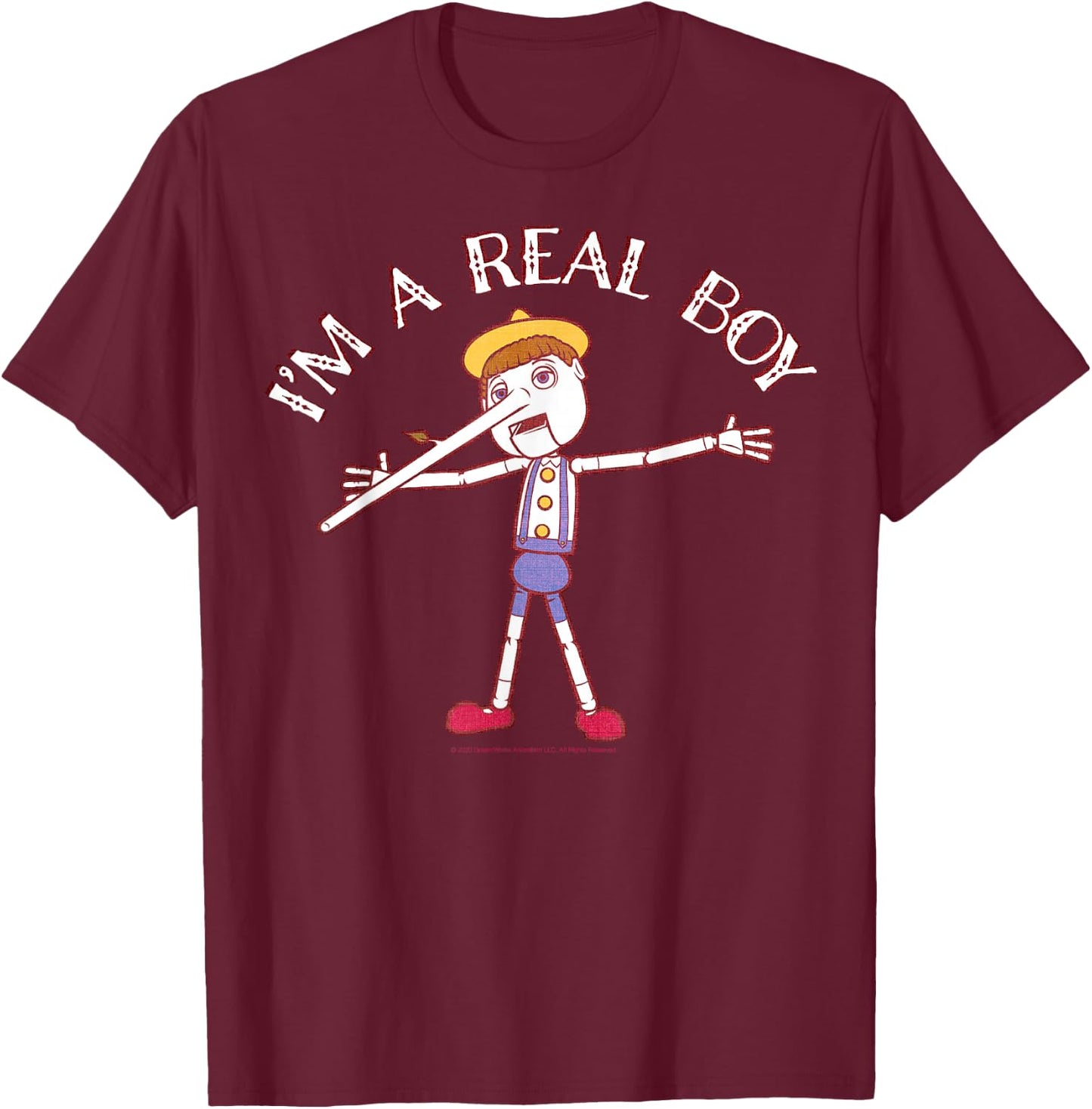 Shrek Pinocchio I'm A Real Boy T-Shirt - T-Shirt | Maroon