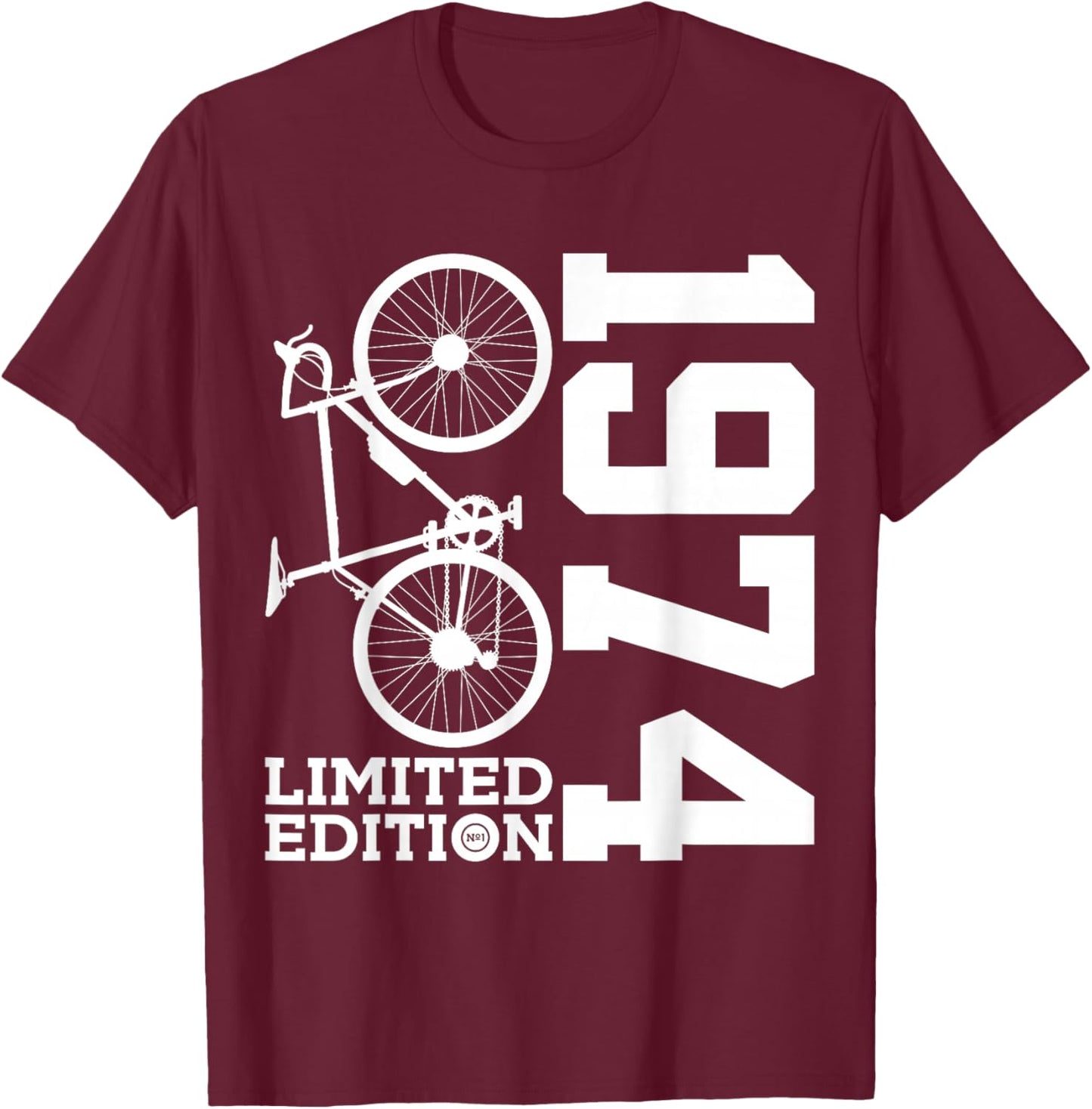 Cyclist 1974 Bike 52nd Birthday Racing Bike T-Shirt - T-Shirt | Maroon