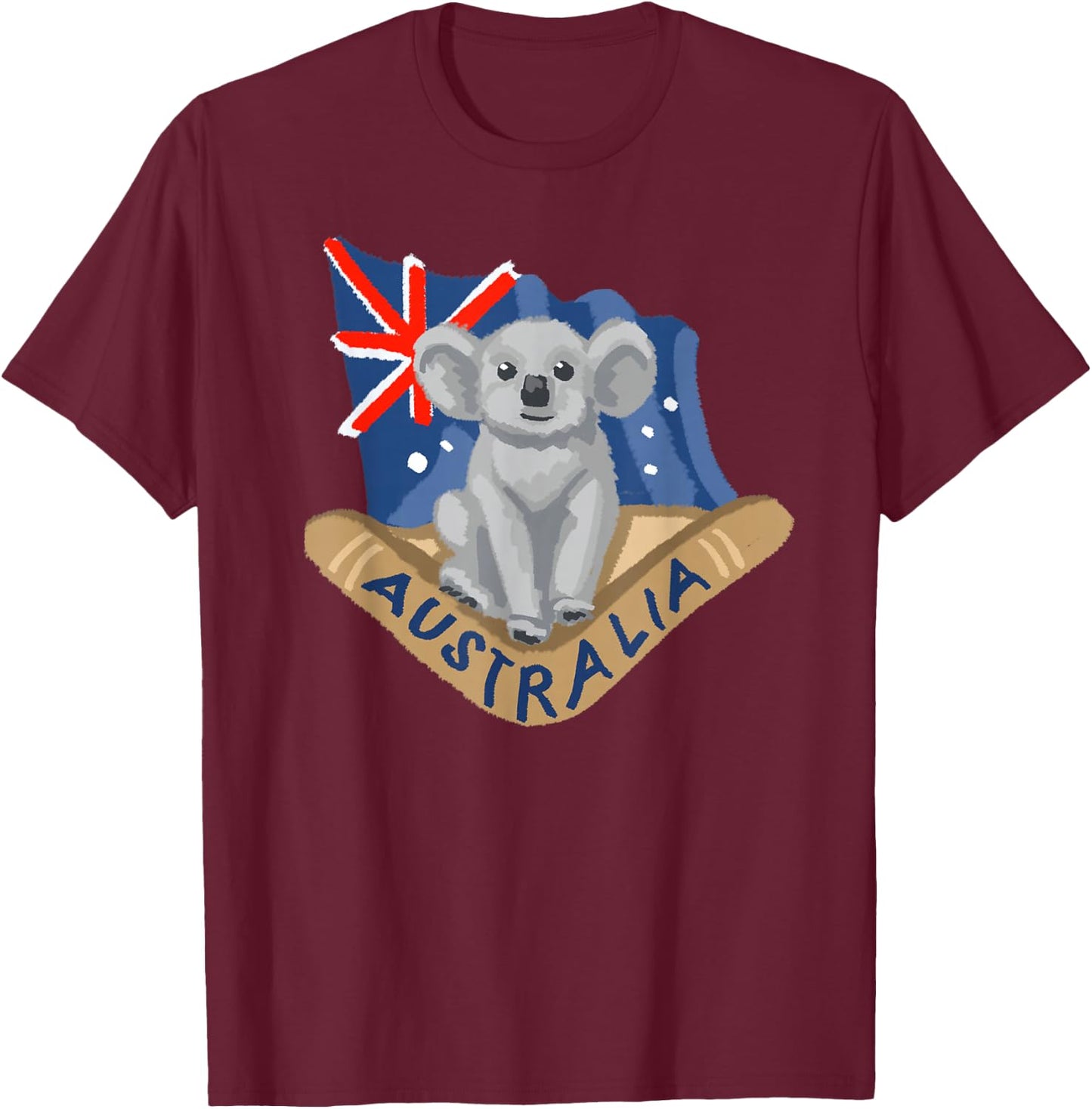 Australia Koala Boomerang Flag T-Shirt - T-Shirt | Maroon