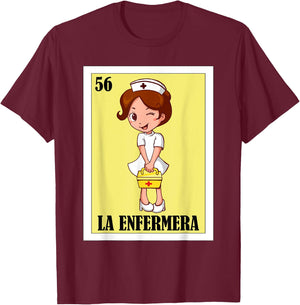 Mexican Nurse Hero Design - La Enfermera T-Shirt - T-Shirt | Maroon
