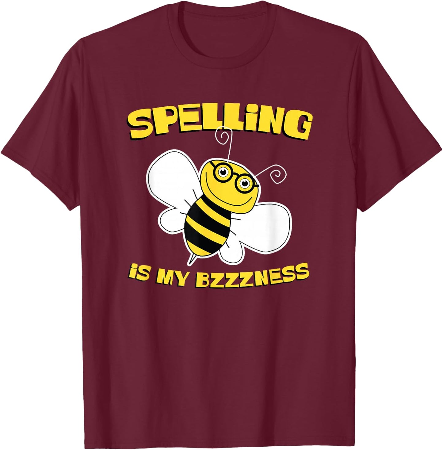 Cute Spelling Bee T Shirt for Competitive Word Loving Kids T-Shirt - T-Shirt | Maroon