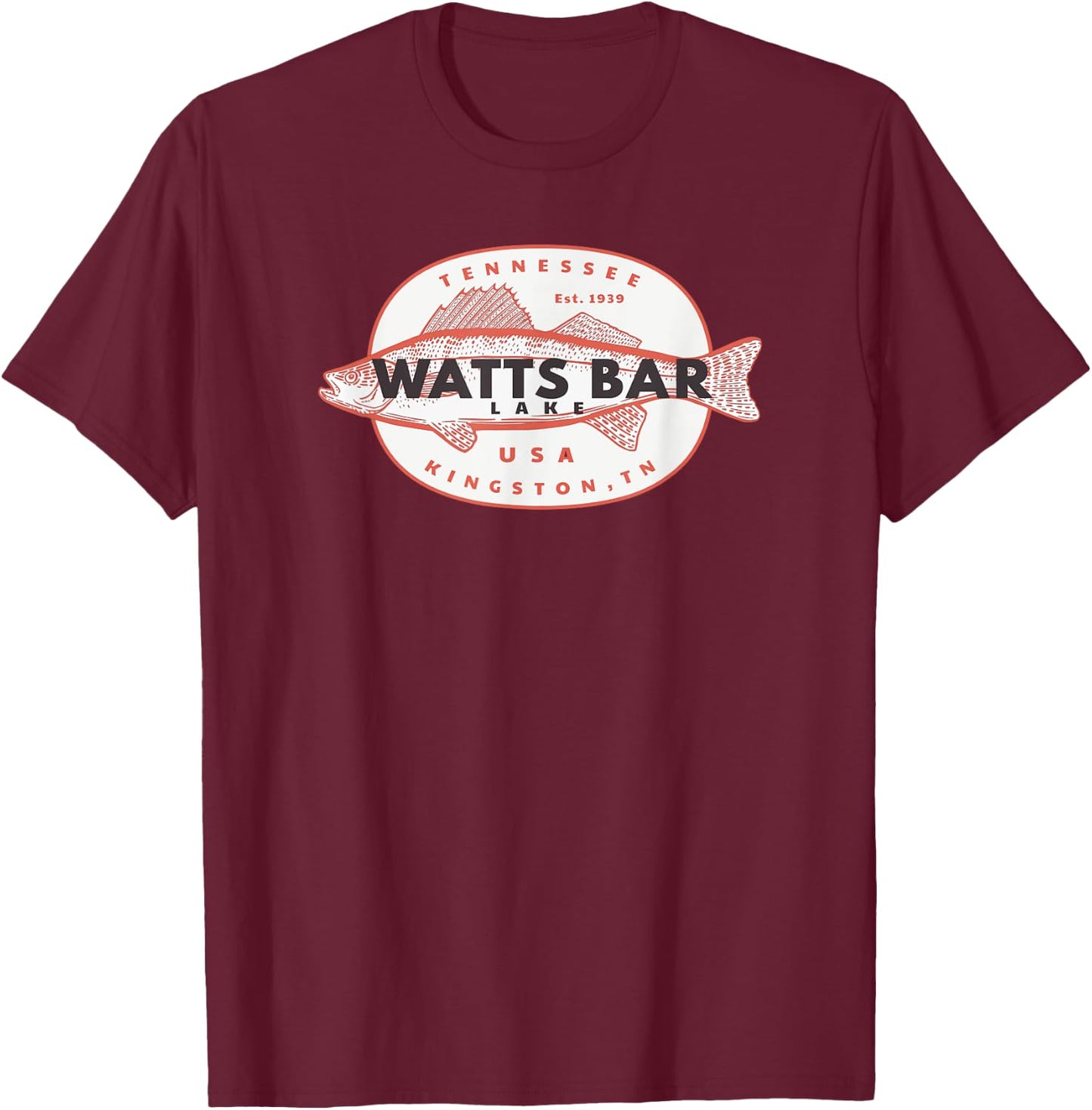 Watts Bar Lake fishing T-Shirt - T-Shirt | Maroon